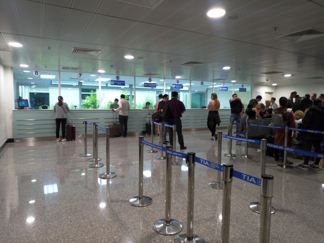Window for the receipt of a visa at the airport in Vietnam (Ho Chi Minh City)