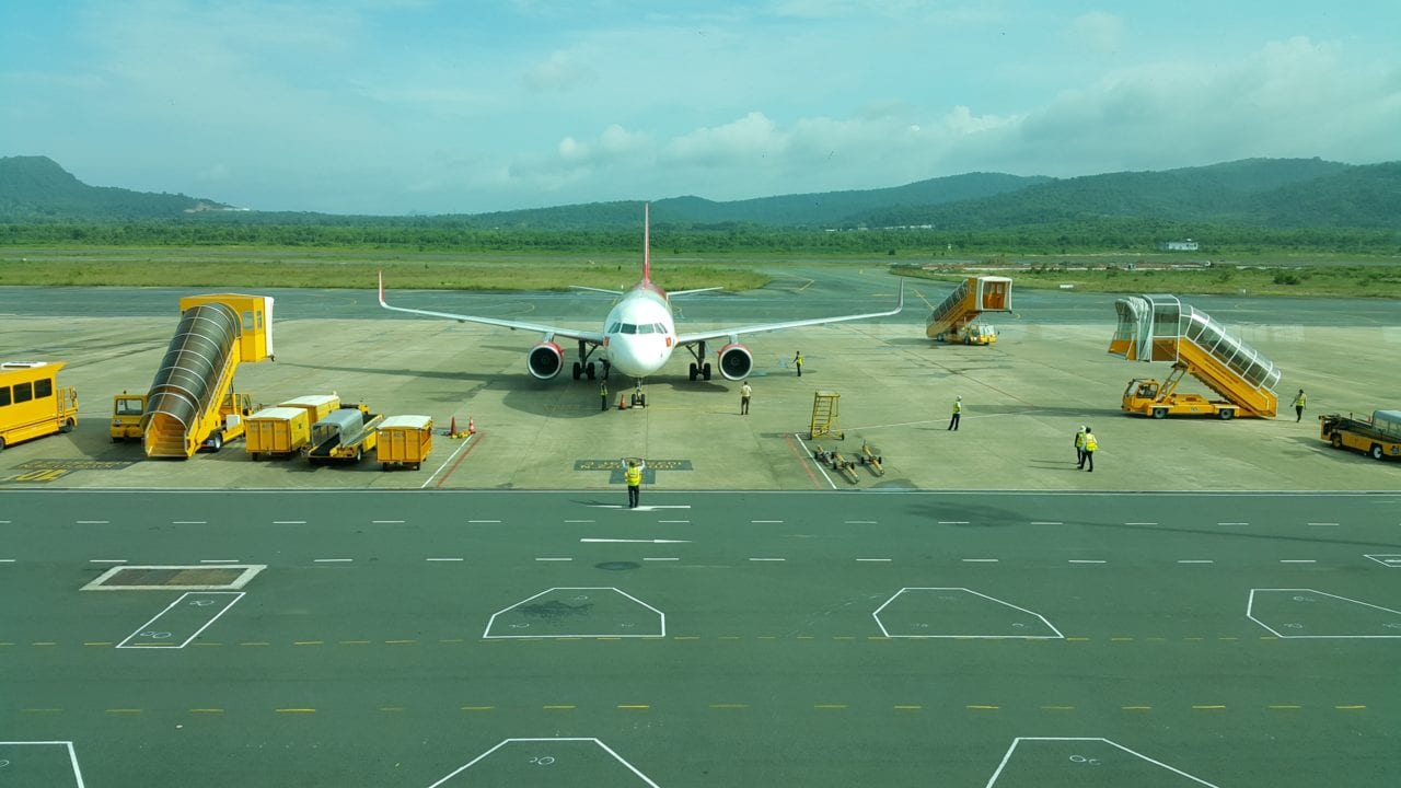 The airport of Phu Quoc Takeoff Airport Field