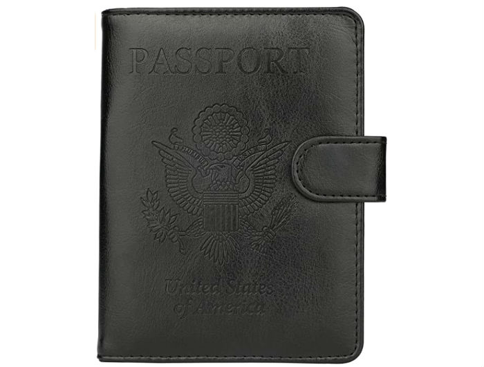 GDTK Leather Passport Holder Cover Case RFID Blocking Travel Wallet