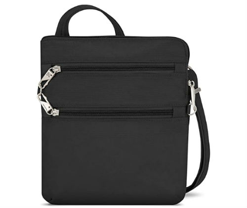 Travelon Anti-theft Classic Slim Dbl Zip Crossbody Bag